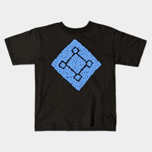 square brain blue Kids T-Shirt